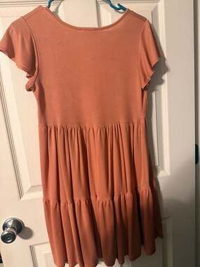 American Eagle Burnt Orange Tiered Babydoll Short Sleeve Tunic